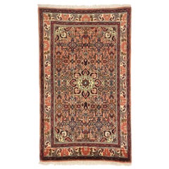 Vintage Bijar Persian Rug with Medallion Design and Traditional Style
