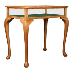 Vintage Bijouterie Table, 20th Century Display Case, Light Mahogany, 1993