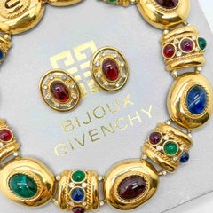 Vintage Bijoux Givenchy Byzantinisches Grand Collar & Ohrringe 1980er Jahre