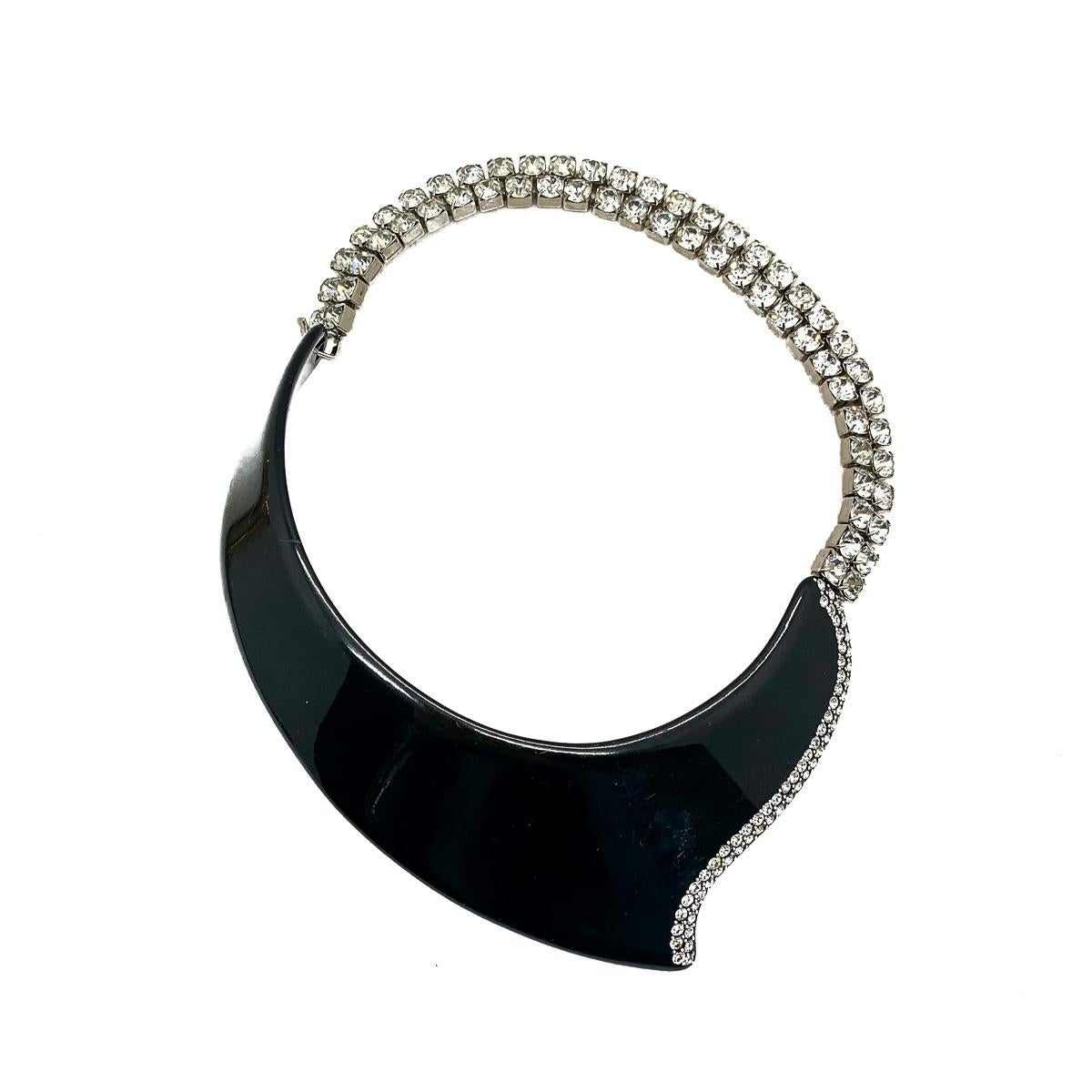 Vintage Bijoux, Italy Art Deco Style Monochrome Swathe Collar 1980 Bon état - En vente à Wilmslow, GB