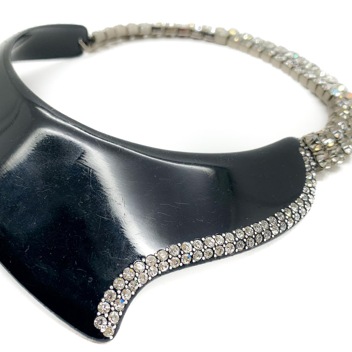 Vintage Bijoux, Italy Art Deco Style Monochrome Swathe Collar 1980 Unisexe en vente