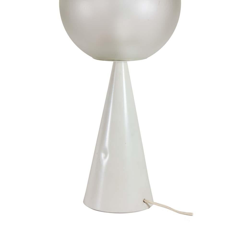 Mid-20th Century Vintage Bilia Table Lamp Italian Design by Gio Ponti White Metal and Glass 1970s