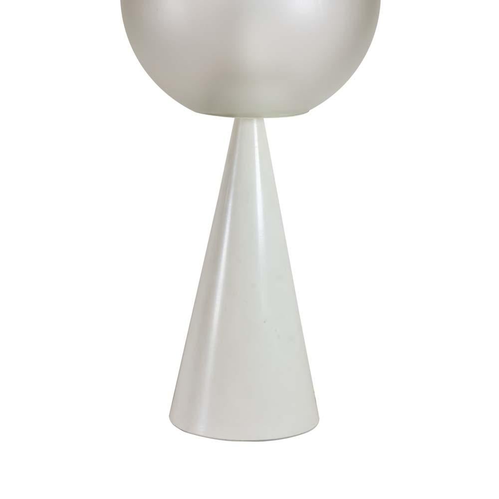 Aluminum Vintage Bilia Table Lamp Italian Design by Gio Ponti White Metal and Glass 1970s