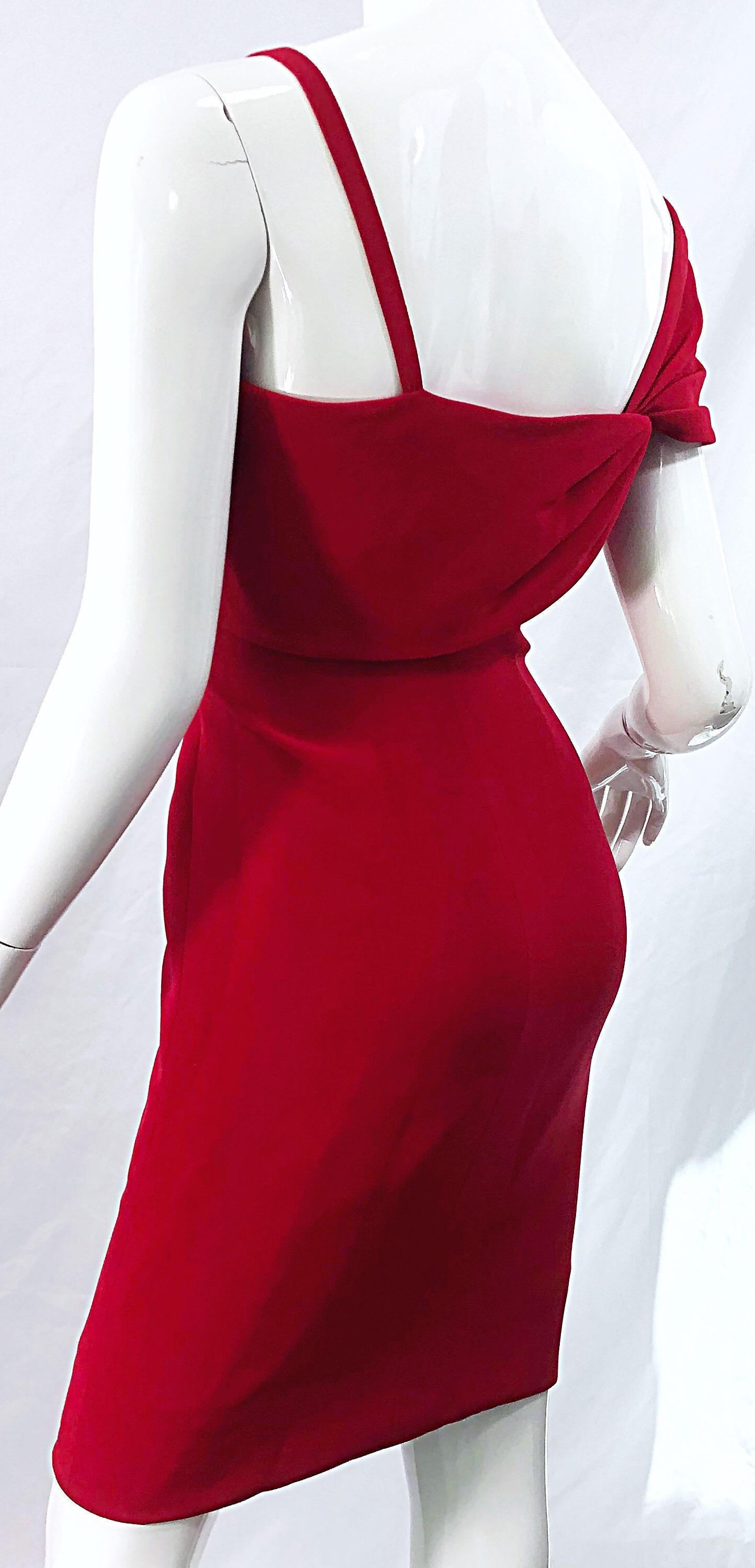 red 90s dress