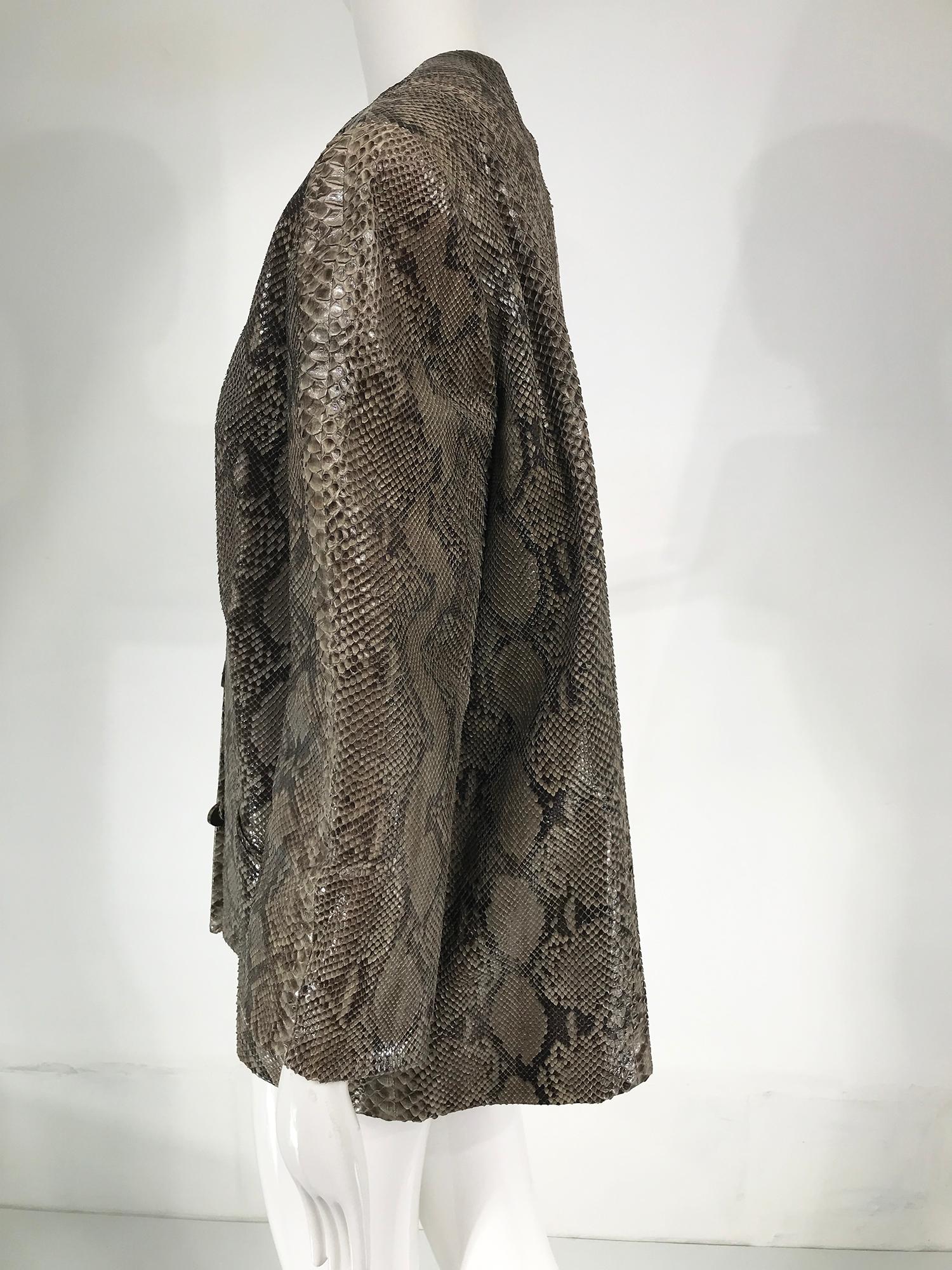 Women's Vintage Bill Blass Boxy Snakeskin Button Front Jacket