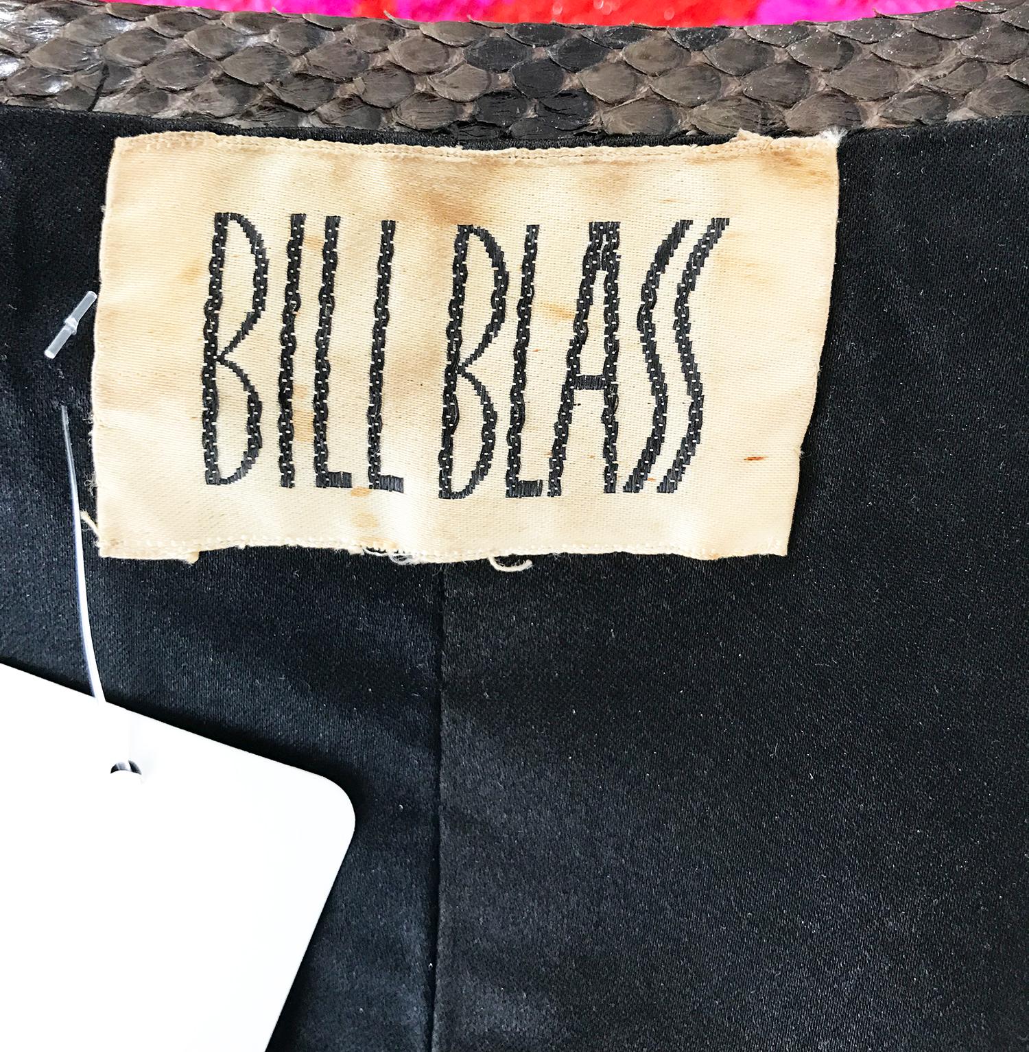 Vintage Bill Blass Boxy Snakeskin Button Front Jacket 2