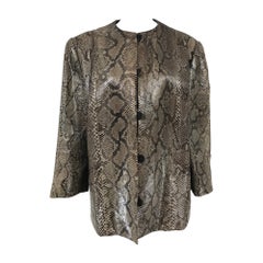 Giacca vintage con bottoni in pelle di serpente Bill Blass