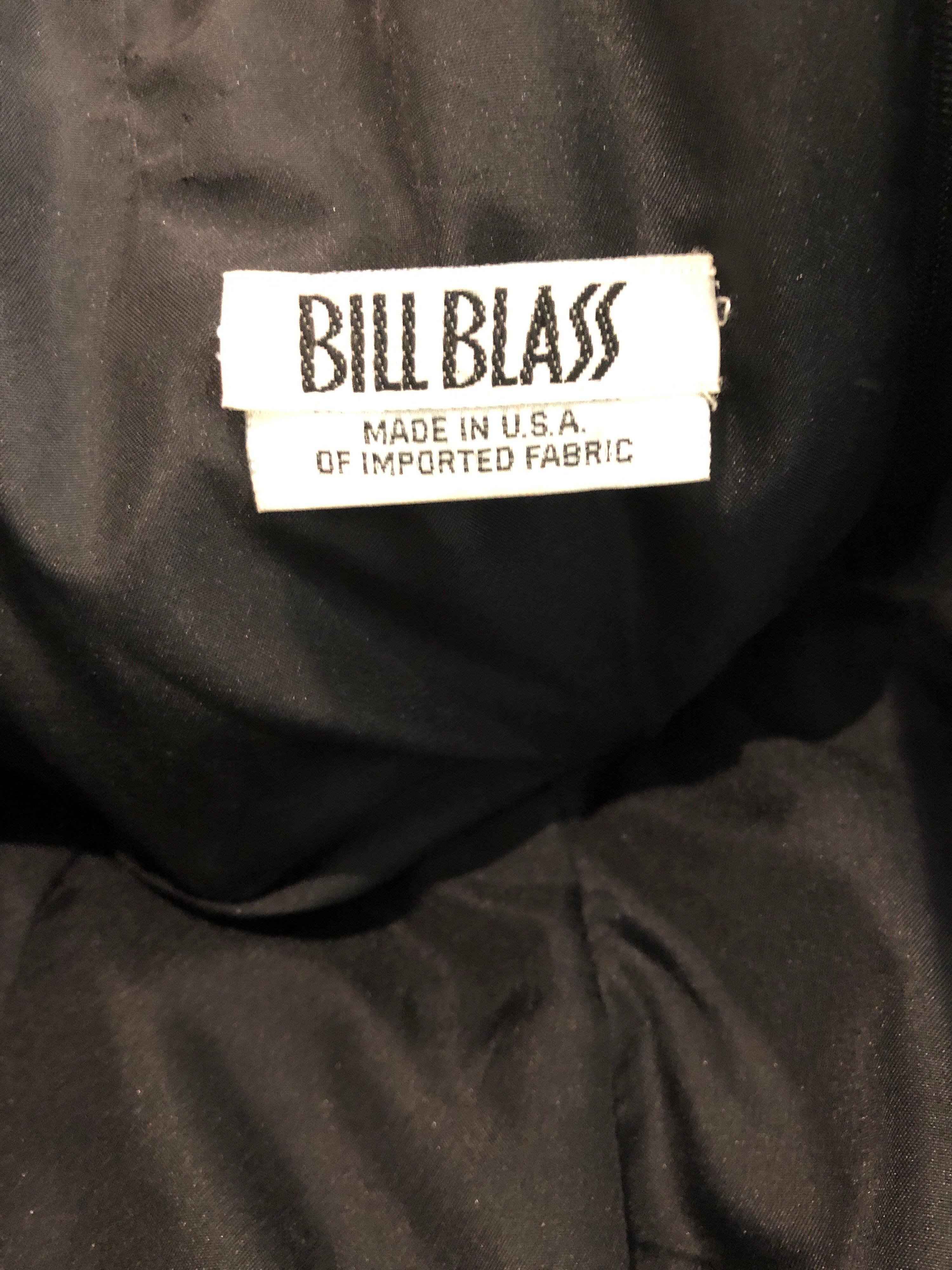 Vintage Bill Blass Couture Size 4 / 6 Black + Nude Beaded Strapless Mermaid Gown For Sale 6