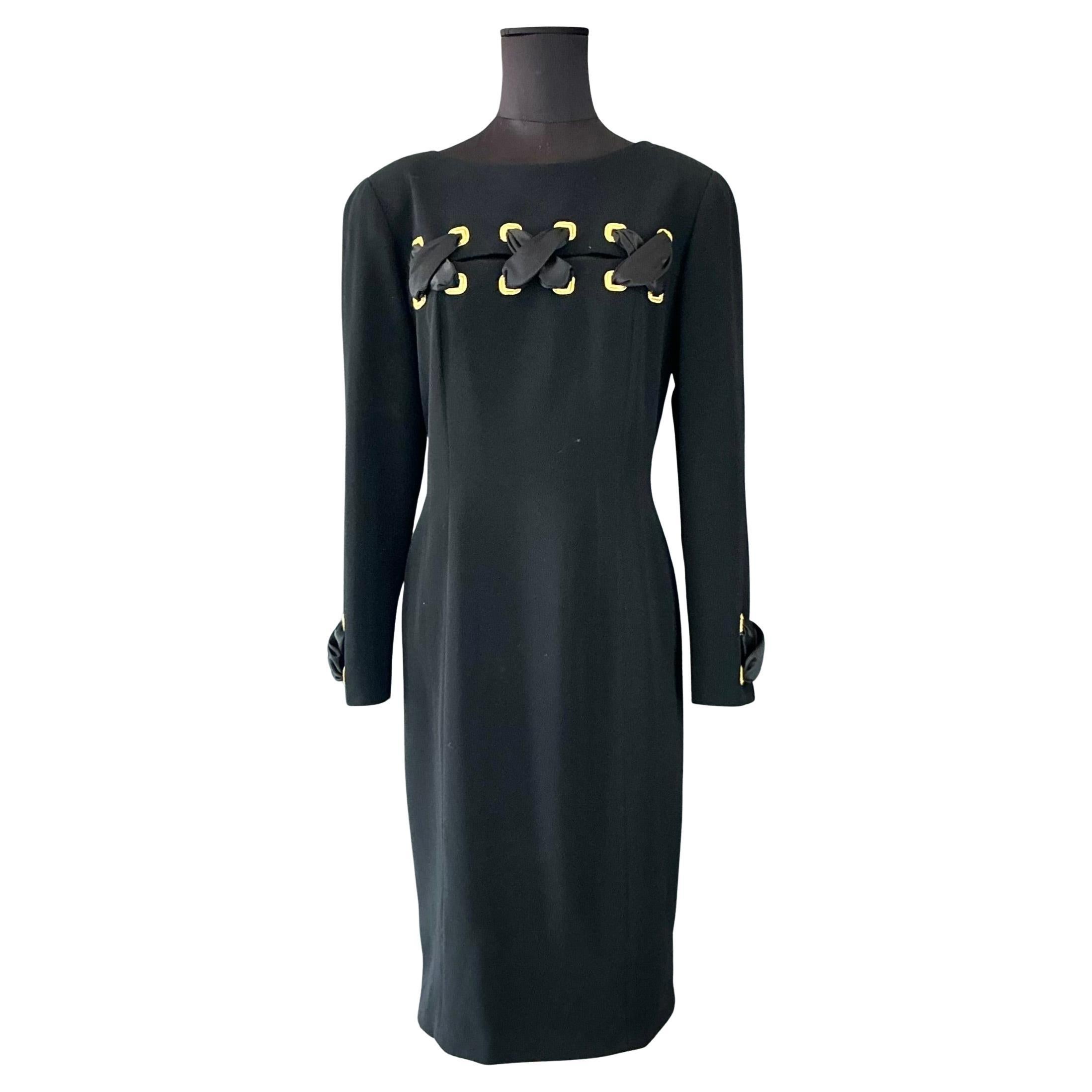 Vintage Bill Blass Ribbon Detail Dress For Sale