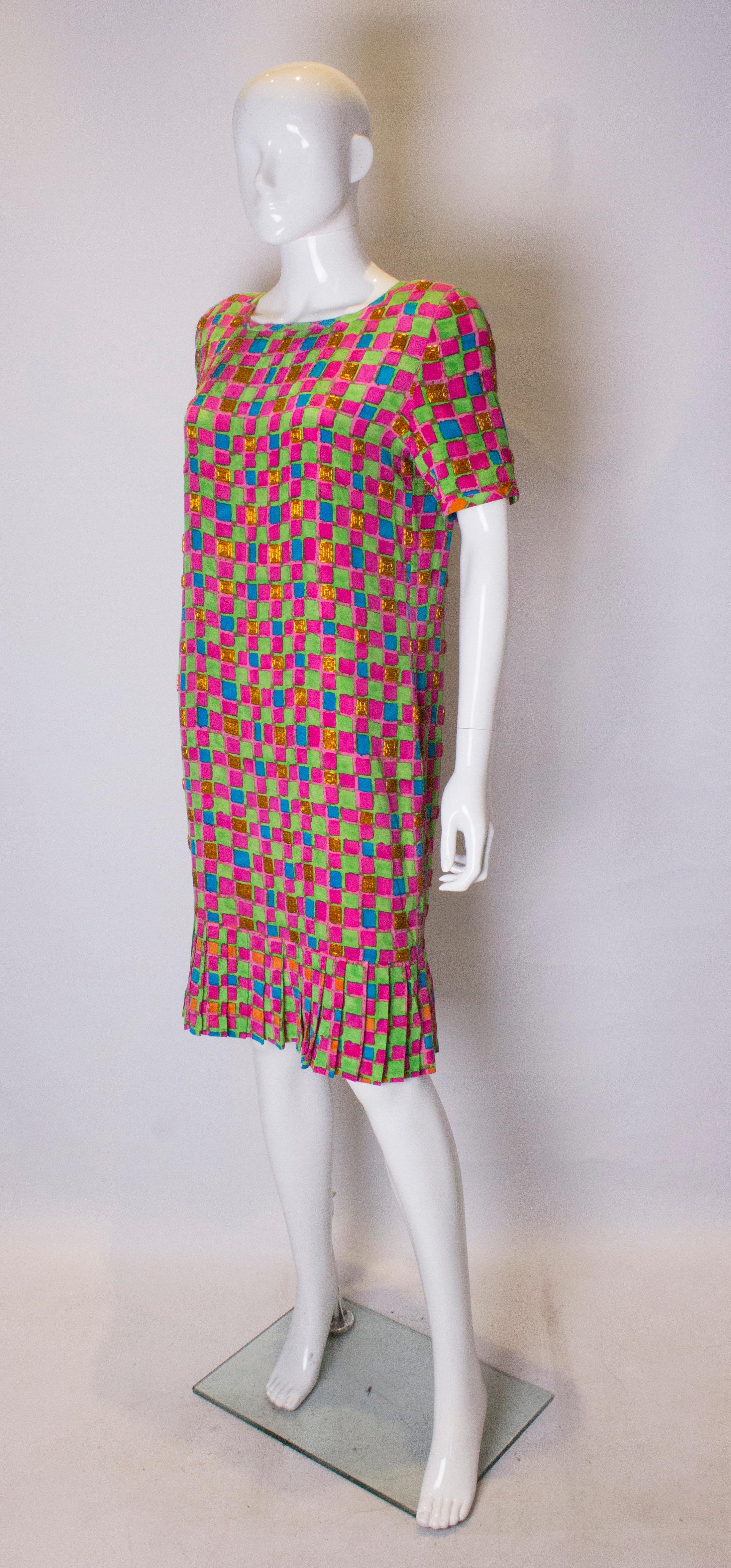 Rose Bill Blass - Robe en soie vintage en vente