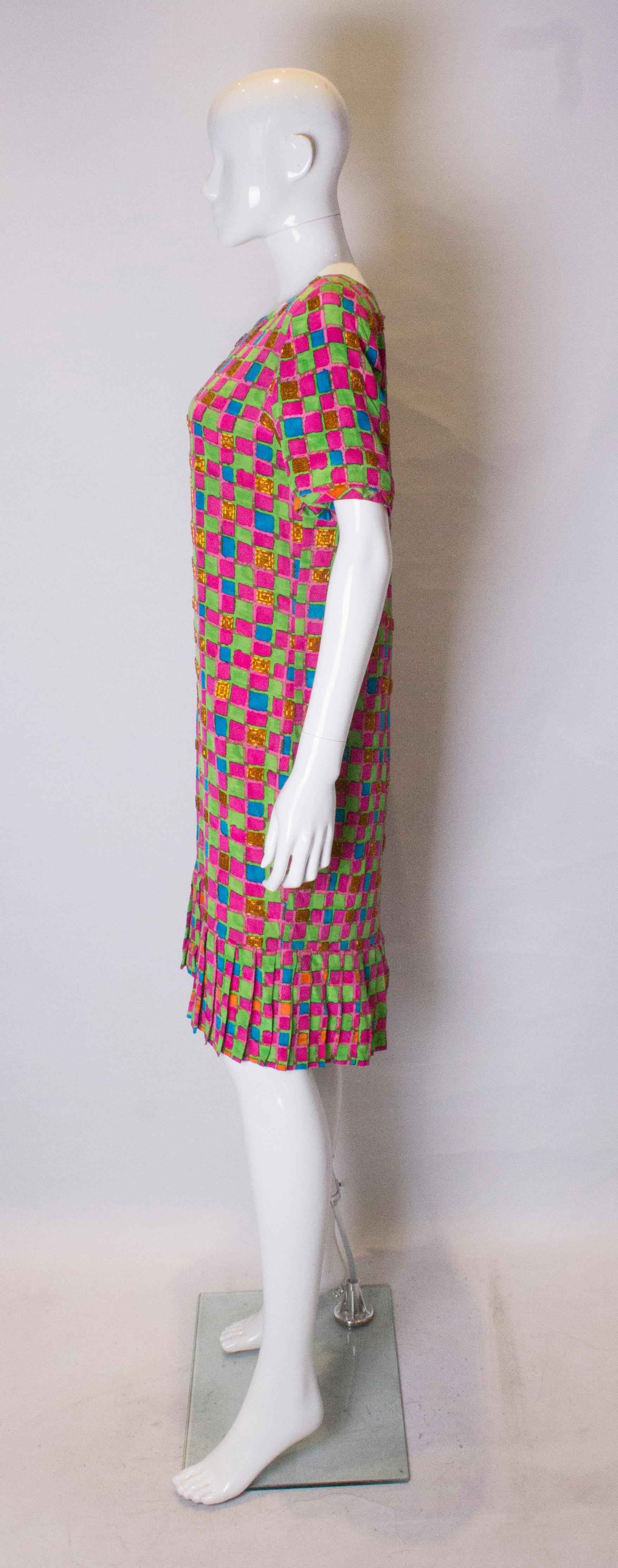 Vintage Bill Blass Silk Dress In Good Condition For Sale In London, GB