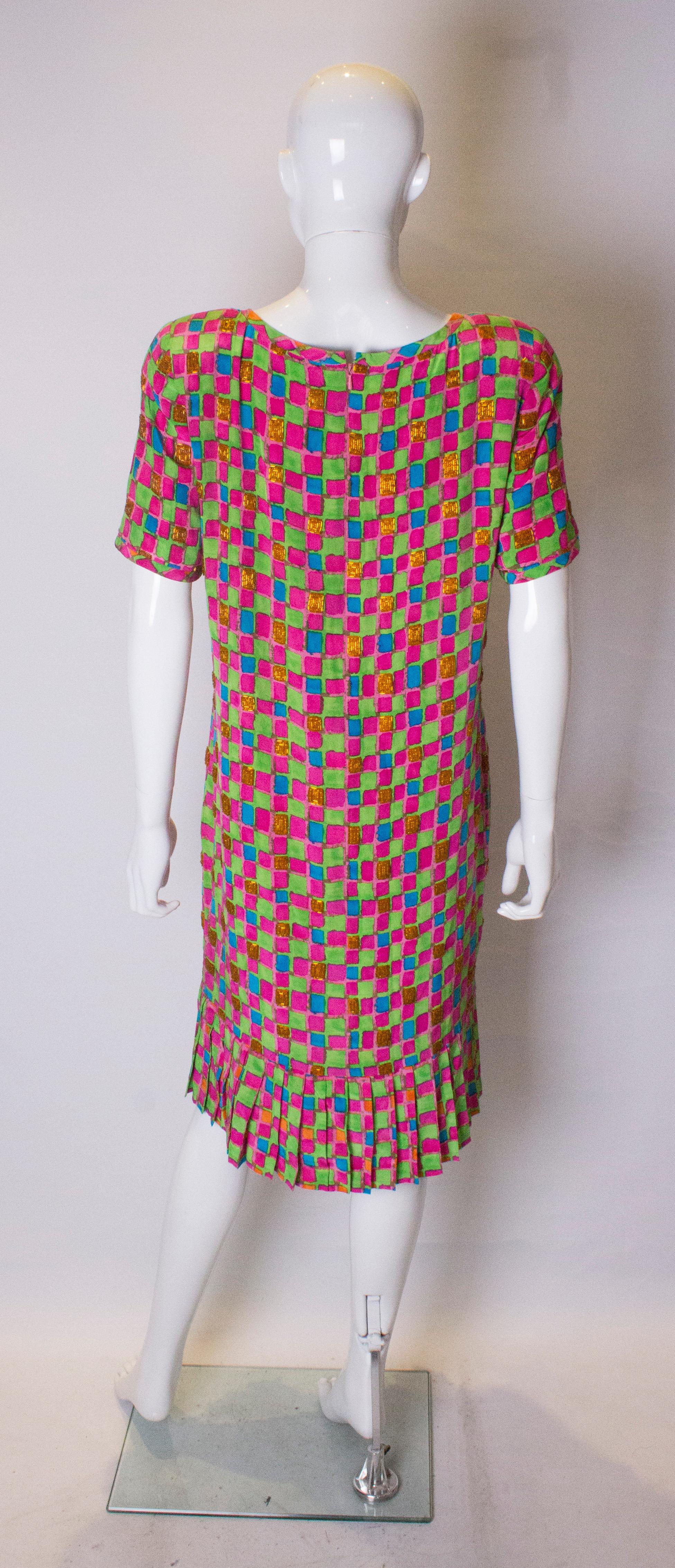 Vintage Bill Blass Silk Dress For Sale 1