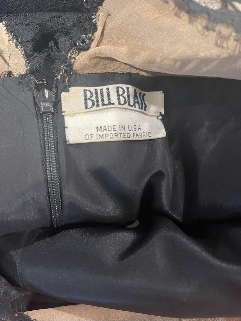 Vintage Bill Blass Size 10 12 Black Chantilly Silk Satin Lace 1990s ...
