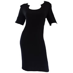 Vintage Bill Blass Size 12 Scoop Neck Perfect Little Black Jersey Dress LBD