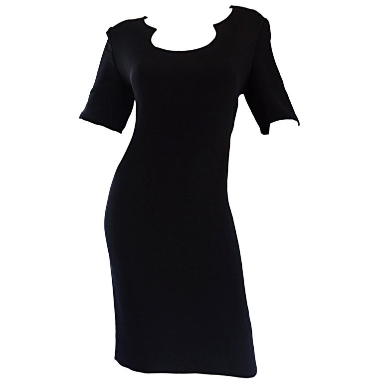 Vintage Bill Blass Size 12 Scoop Neck Perfect Little Black Jersey Dress ...