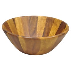 Vintage Bill.F BF Mid Century Modern Acacia Wood Salad Fruit Bowl