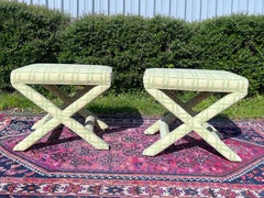 Vintage Billy Baldwin Style X Benches - a Pair