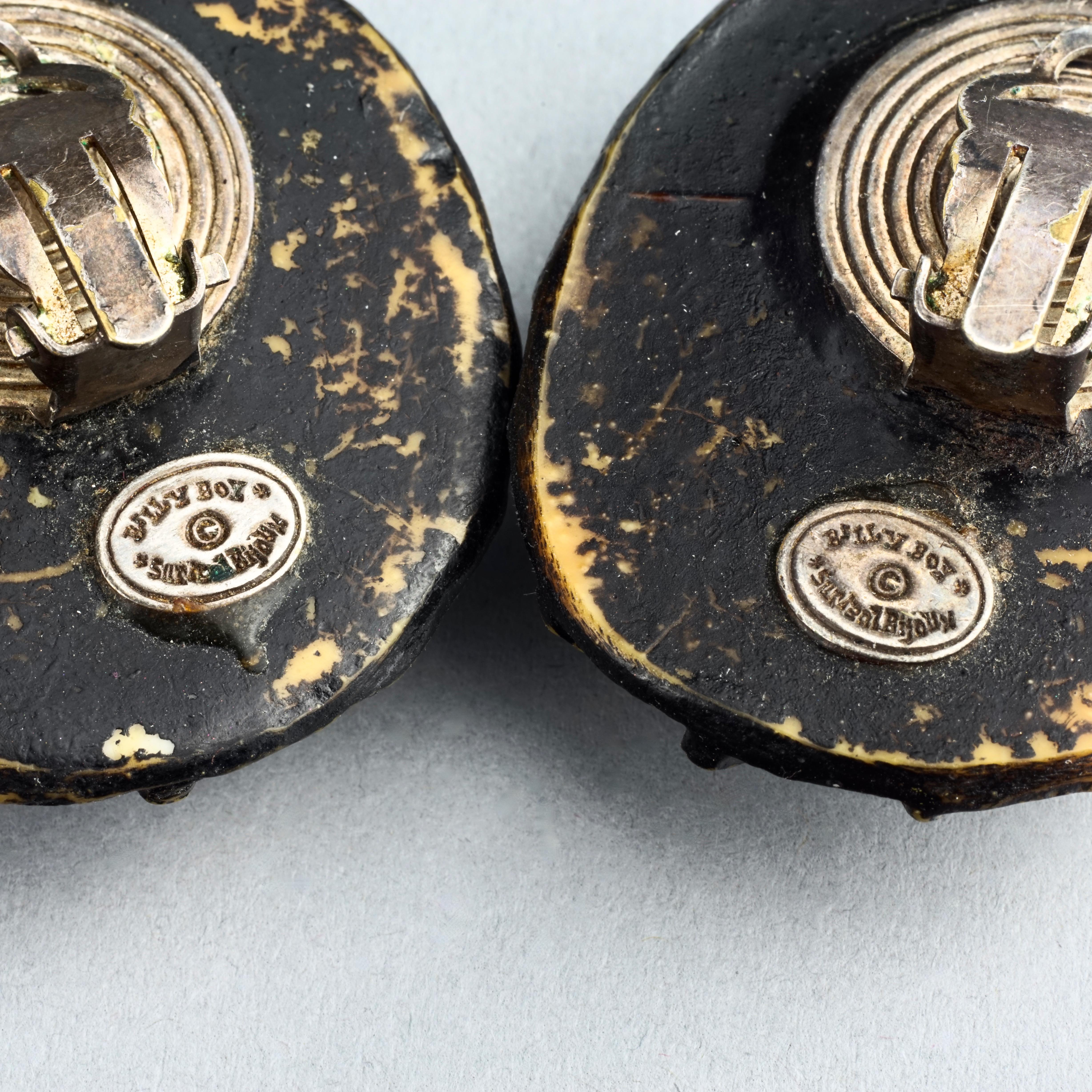 Vintage BILLY BOY SURREAL Bijoux Egyptian Revival Scarab Earrings For Sale 4