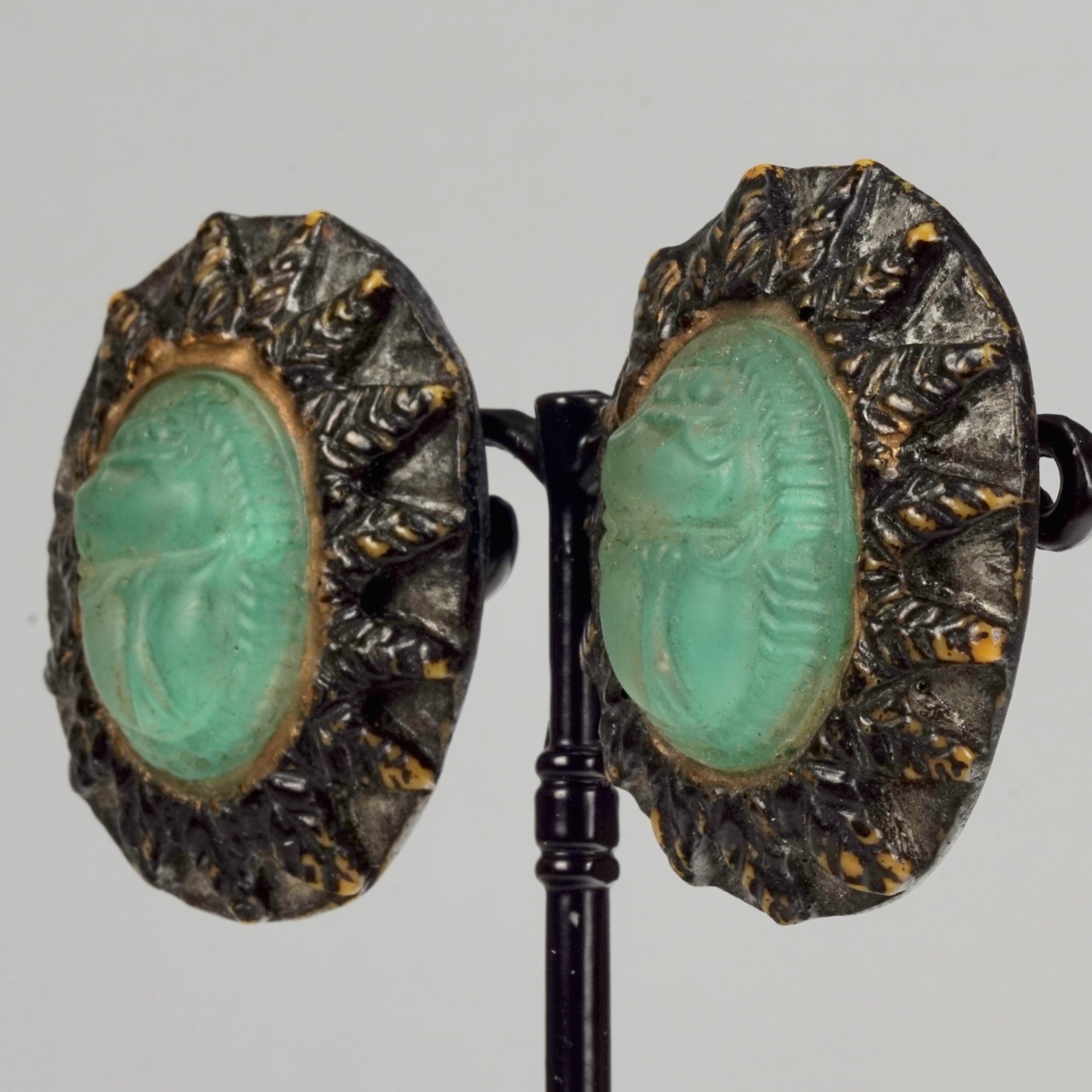 vintage scarab earrings