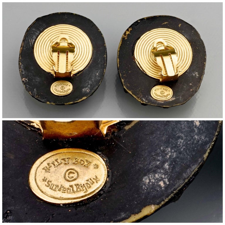 Vintage BILLY BOY SURREAL Bijoux Scarab Earrings For Sale at 1stDibs