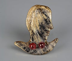 Vintage BILLY BOY SURREAL Jeweled Bijoux Head Brooch