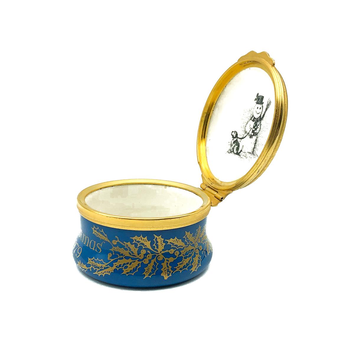 Vintage Bilston Battersea Boîte de Noël en émail 1979 Bon état - En vente à Wilmslow, GB