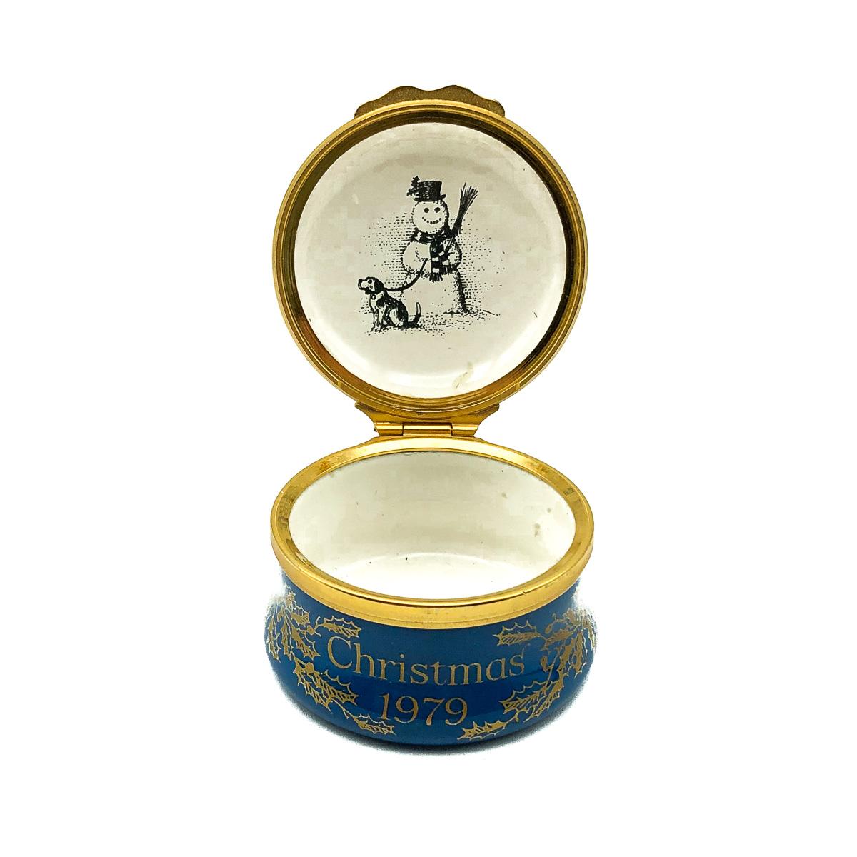 Vintage Bilston Battersea Boîte de Noël en émail 1979 Unisexe en vente