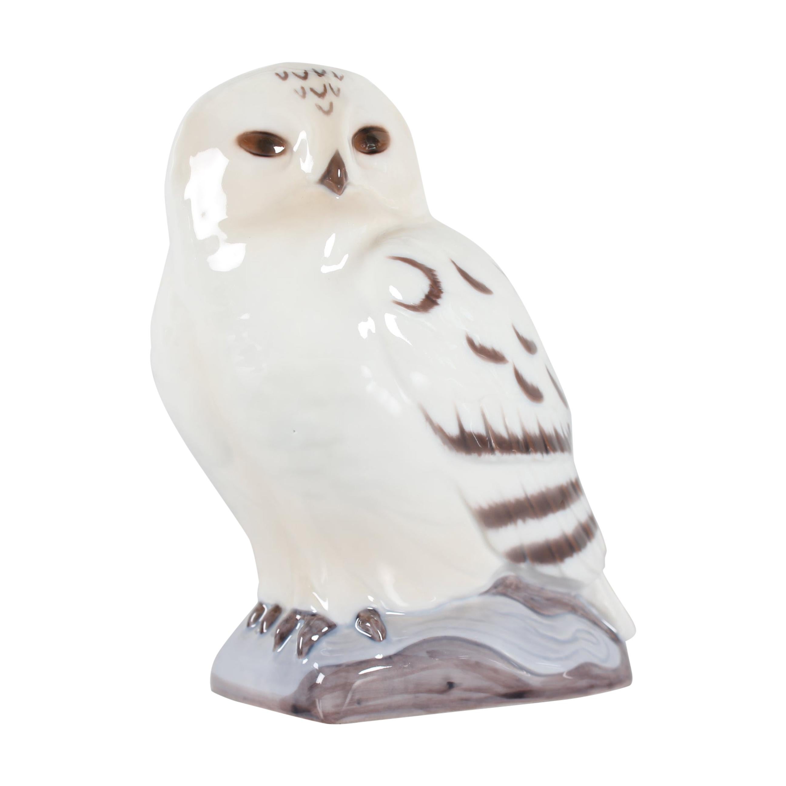 Vintage Bing & Grøndahl Snow Owl Figure 2475 by Danish Artist K. Otto, 1970s For Sale