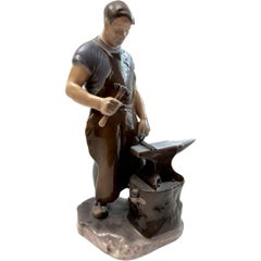 Vintage Bing & Grondahl (Alex Locher) Porcelain “Blacksmith” Figurine ~ #B2225