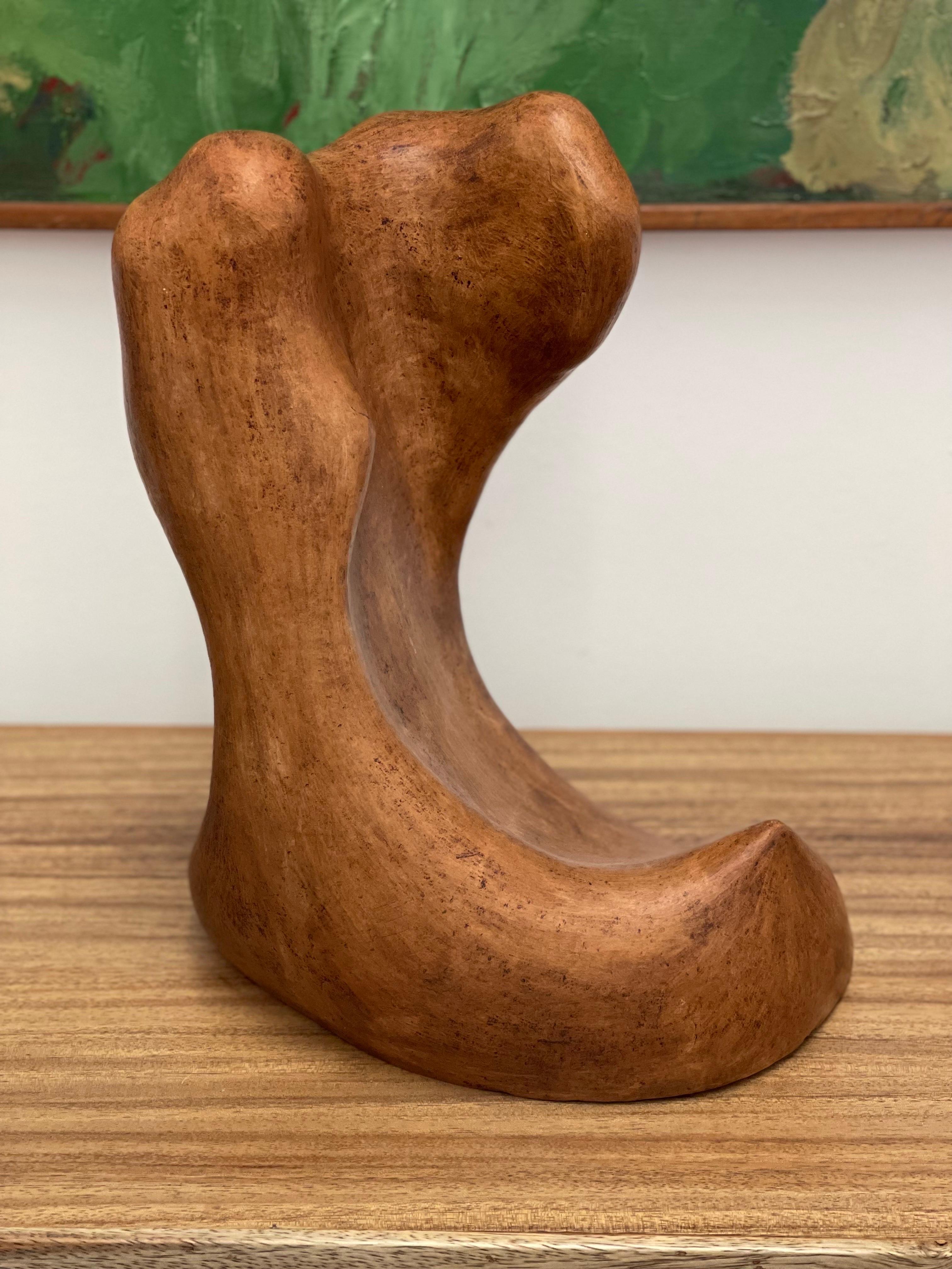 Vintage Biomorphic Clay Signed Sculpture by Washington Artist Ruth, circa 1970s For Sale 1