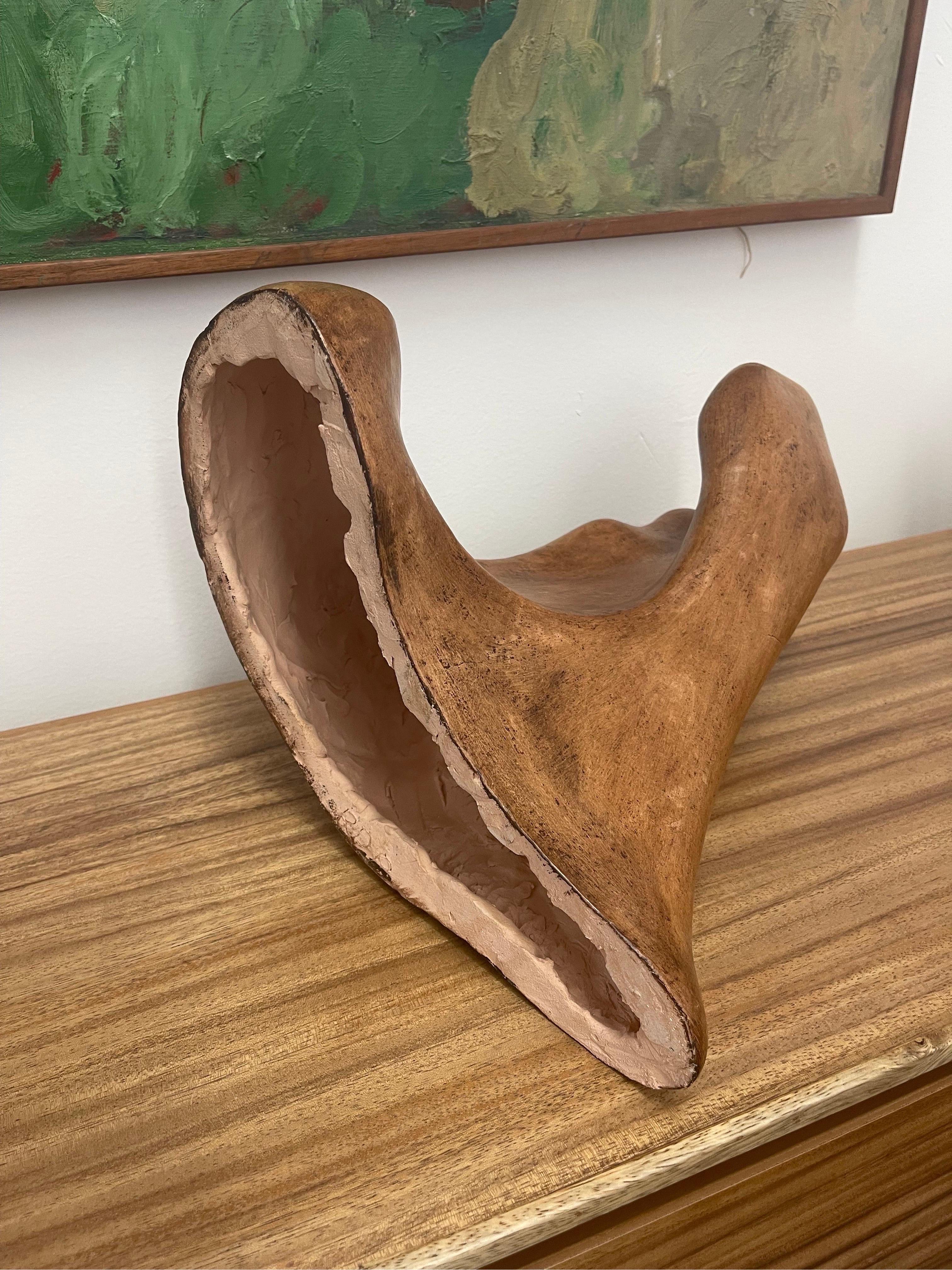 Vintage Biomorphic Clay Signed Sculpture by Washington Artist Ruth, circa 1970s For Sale 2