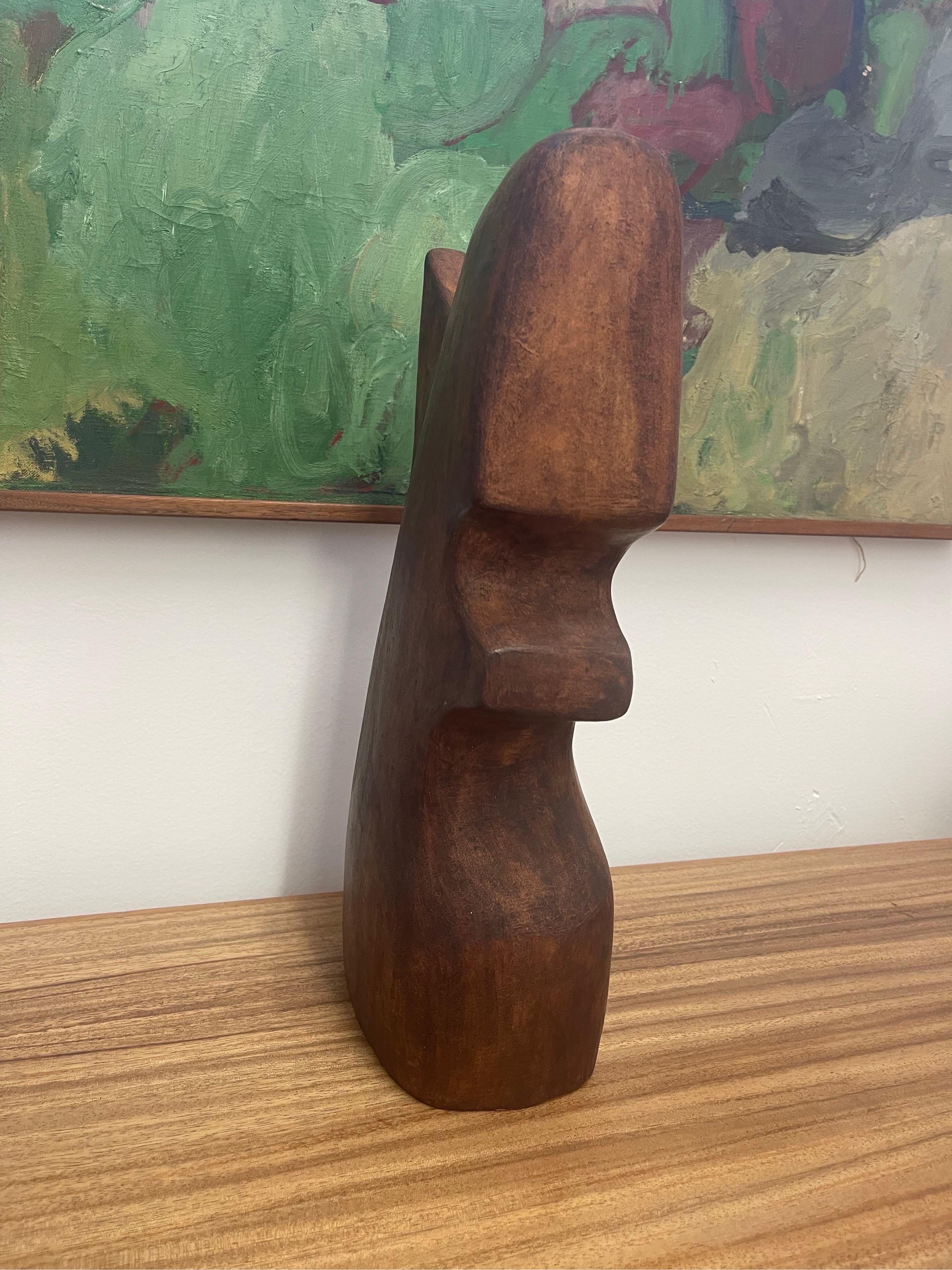 Late 20th Century Vintage Biomorphic Clay Signed Sculpture by Washington Artist Ruth Humphrey For Sale