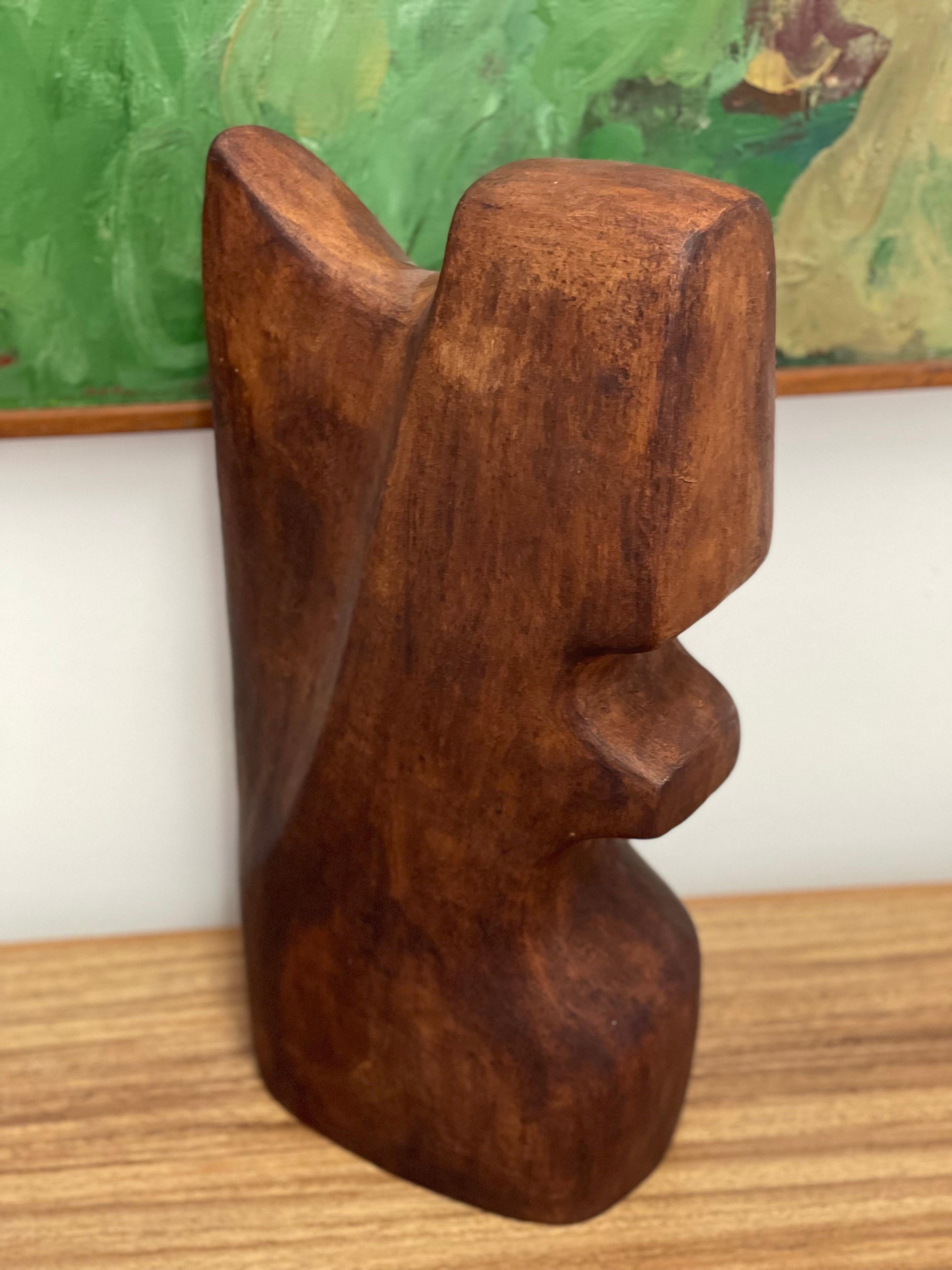Wood Vintage Biomorphic Clay Signed Sculpture by Washington Artist Ruth Humphrey For Sale