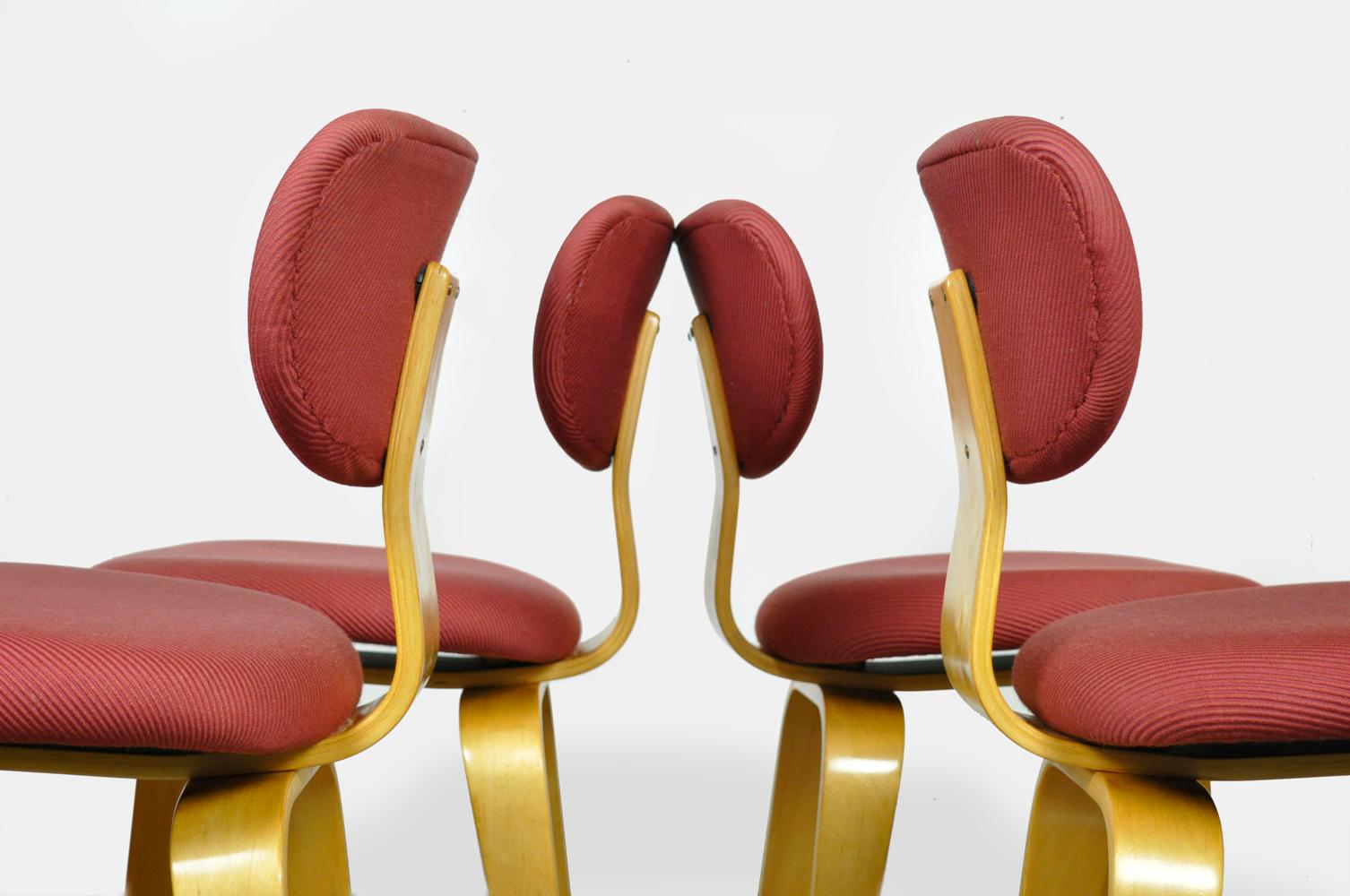 Vintage birch dining table chairs SB02 designed by Cees Braakman in 1952, Pastoe 4