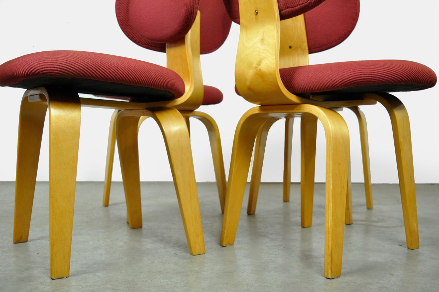 Vintage birch dining table chairs SB02 designed by Cees Braakman in 1952, Pastoe 1