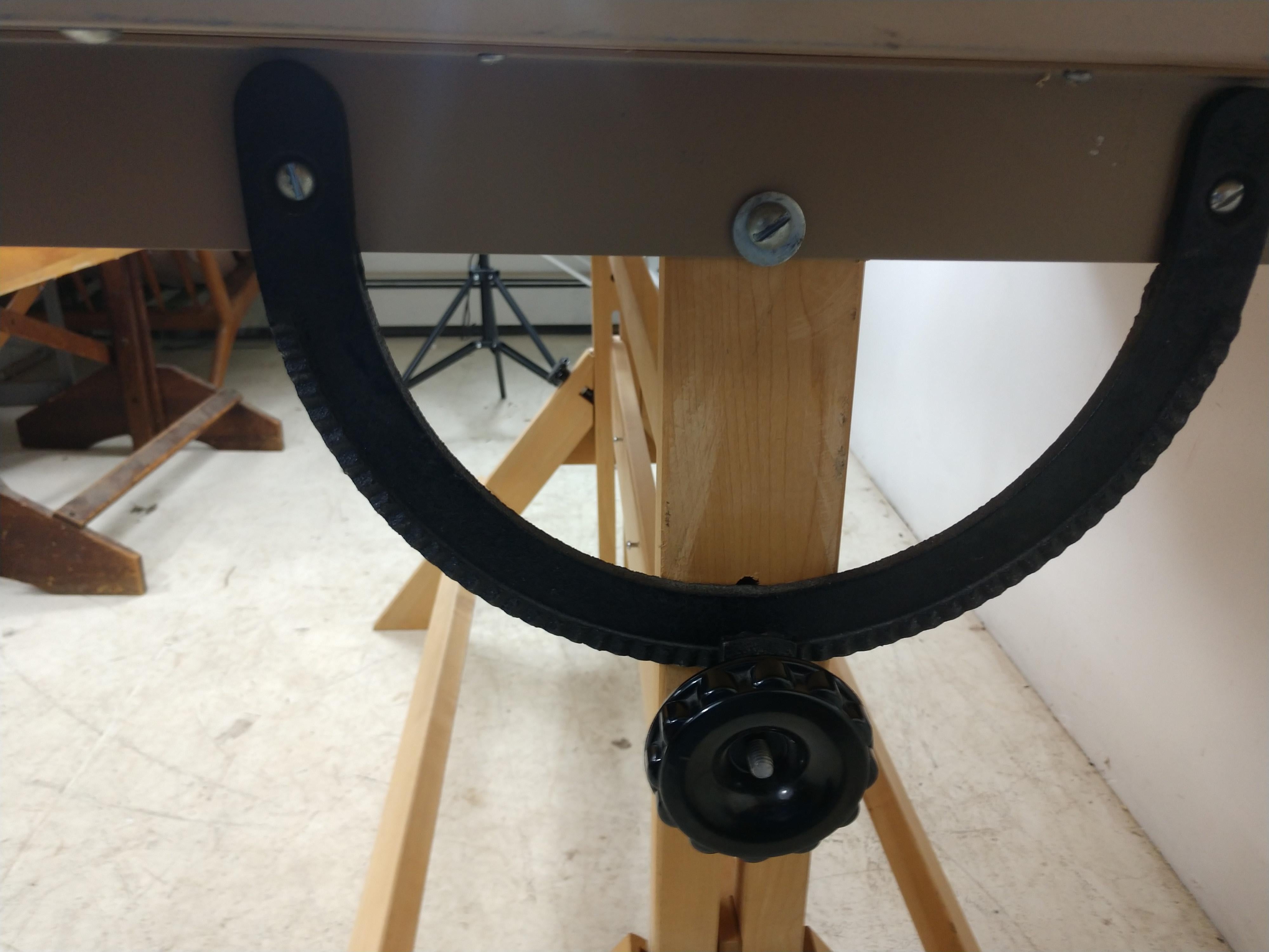 Cast Large Mid Century Birch & Maple Drafting Table