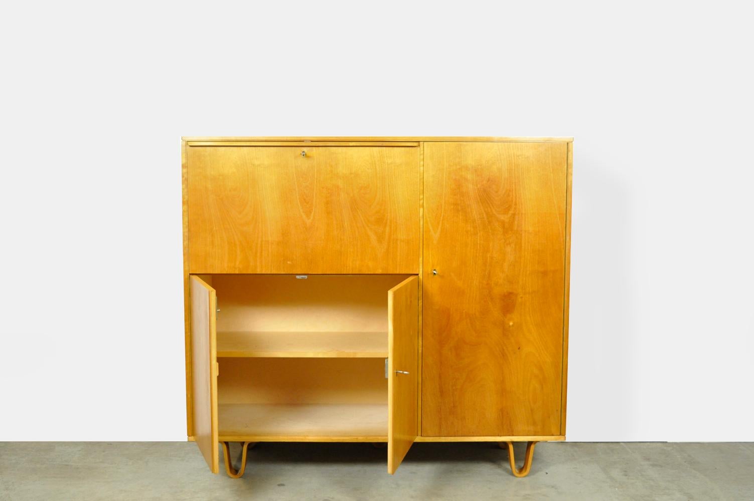 Dutch Vintage birch series sideboard–secretaire CB01 by Cees Braakman for Pastoe, 50s For Sale
