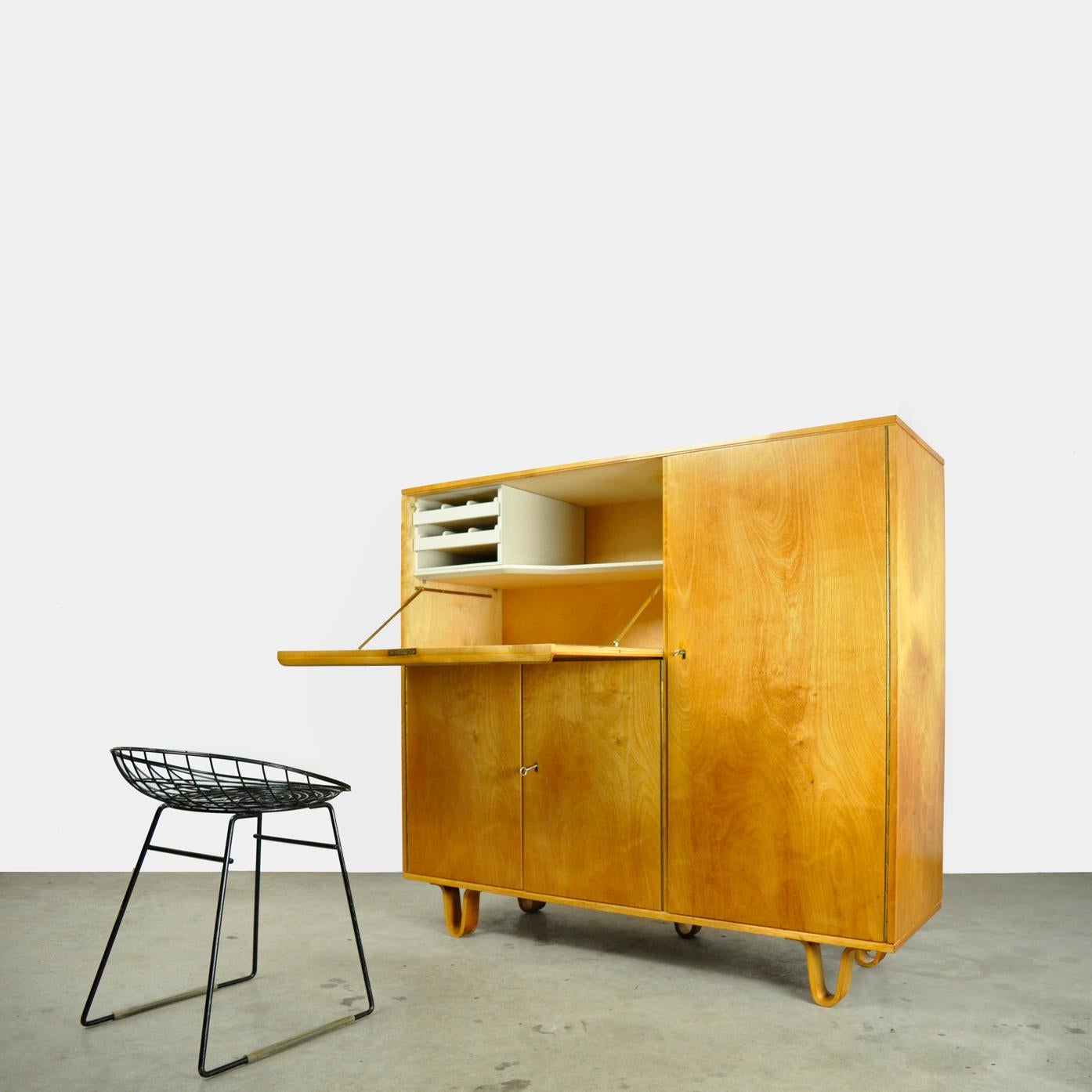 Birch Vintage birch series sideboard–secretaire CB01 by Cees Braakman for Pastoe, 50s For Sale