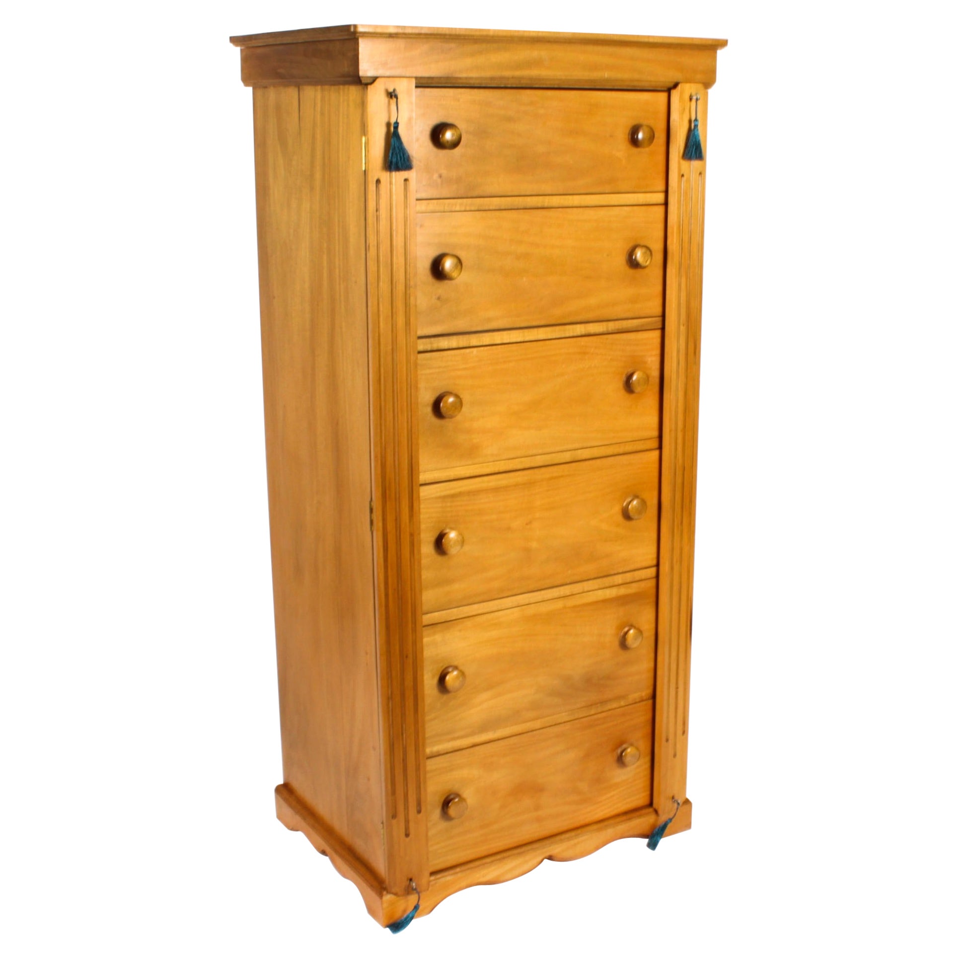 Vintage Birch wood Wellington Chest Late 20 Century For Sale