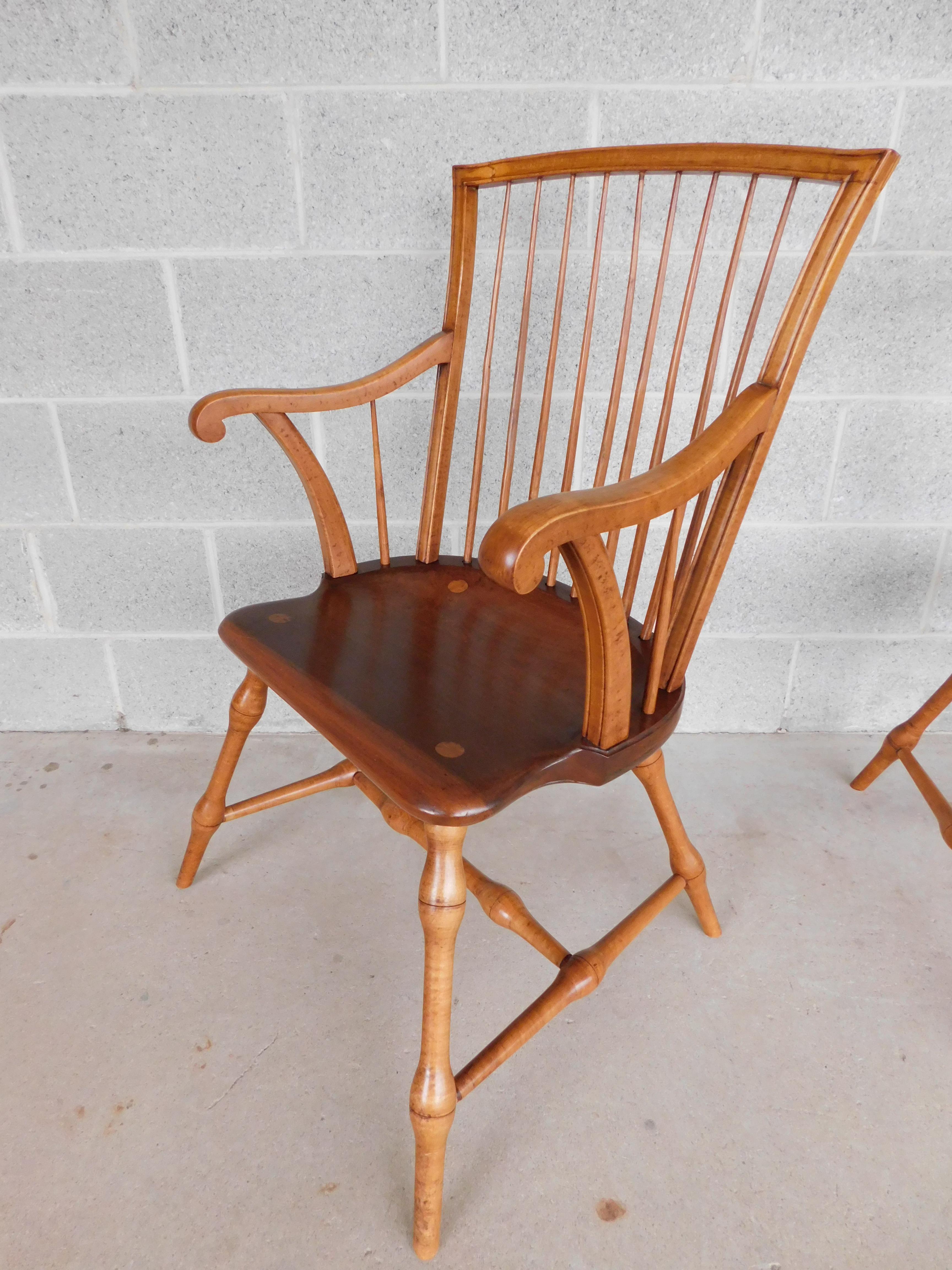 Vintage Bird Cage Windsor Chairs, Set of 6 by Marlow of York Pa For Sale 6