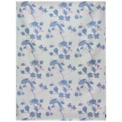 'Vintage Bird Trail' Contemporary, Traditional Fabric in Blue/Pink