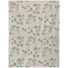 'Vintage Bird Trail' Contemporary, Traditional Fabric in Plaster/Green