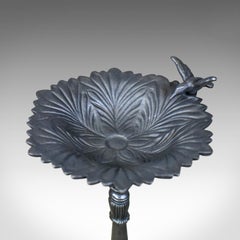 Vintage Birdbath, English, Cast Iron, Feeder, Planter, Late 20th Century