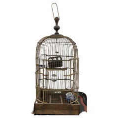 Ancienne Cage à Oiseaux Décorative sur Pied - Vintage French Finds