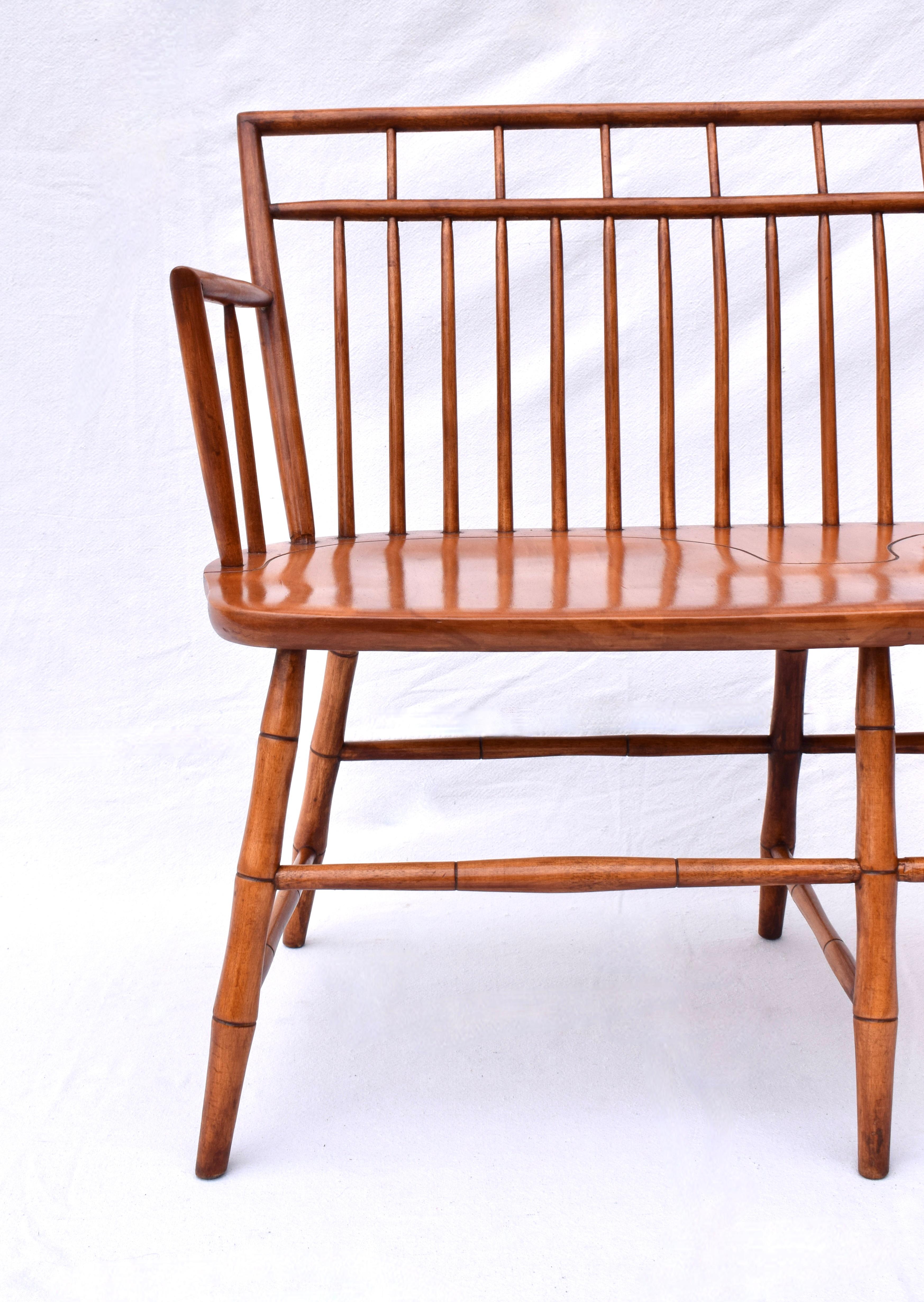 Vintage Birdcage Windsor Bench Settee 3