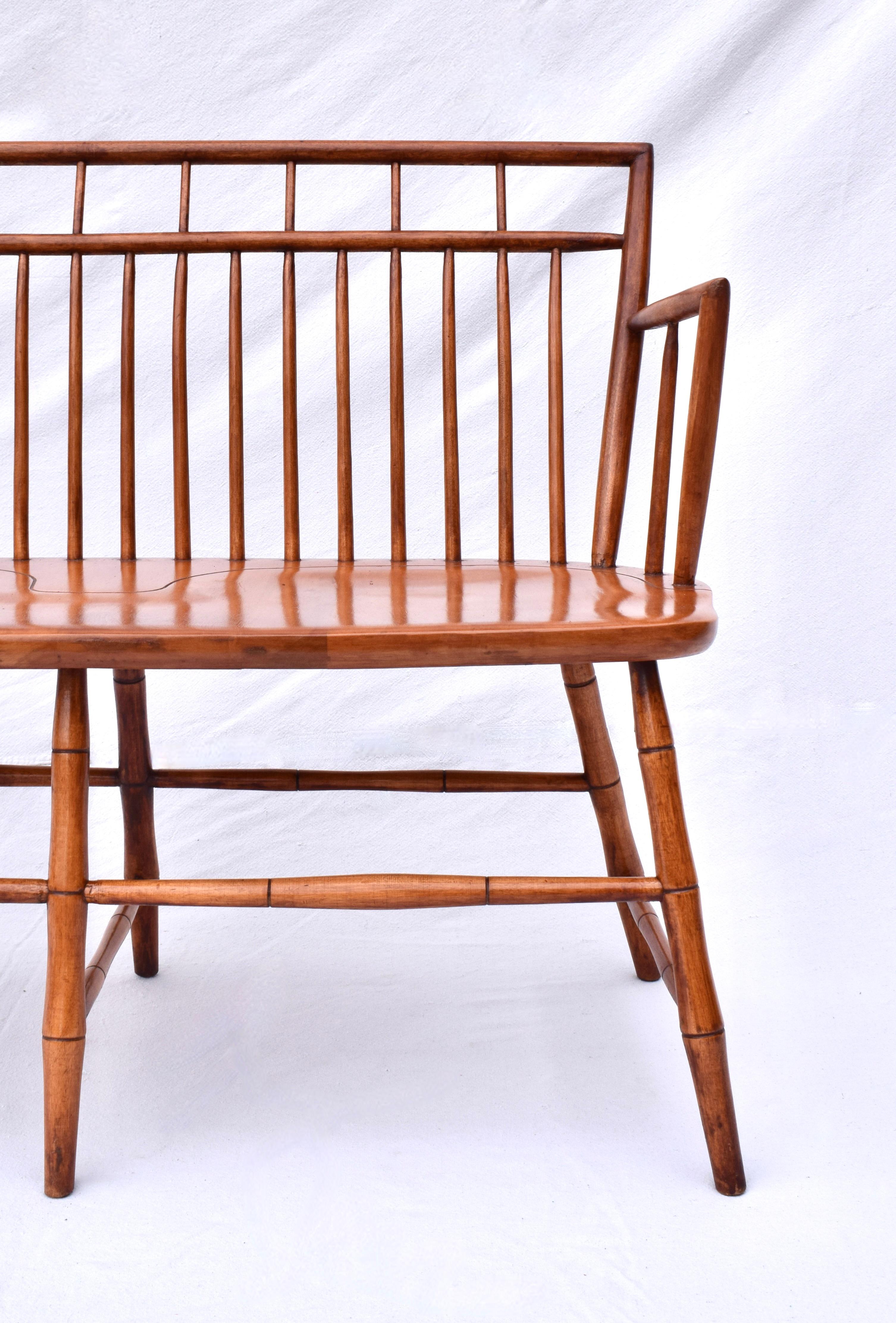 Vintage Birdcage Windsor Bench Settee 5