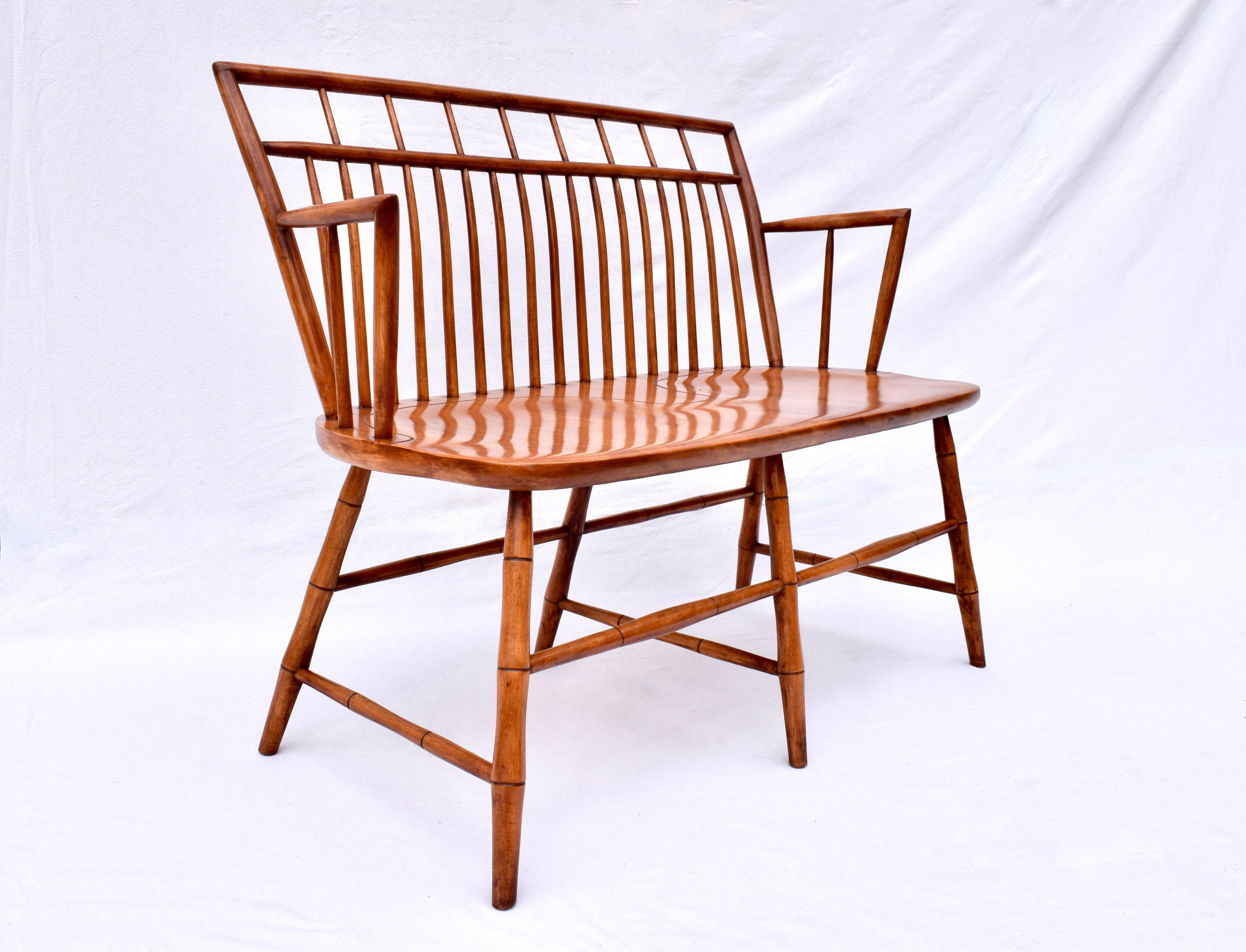 American Colonial Vintage Birdcage Windsor Bench Settee