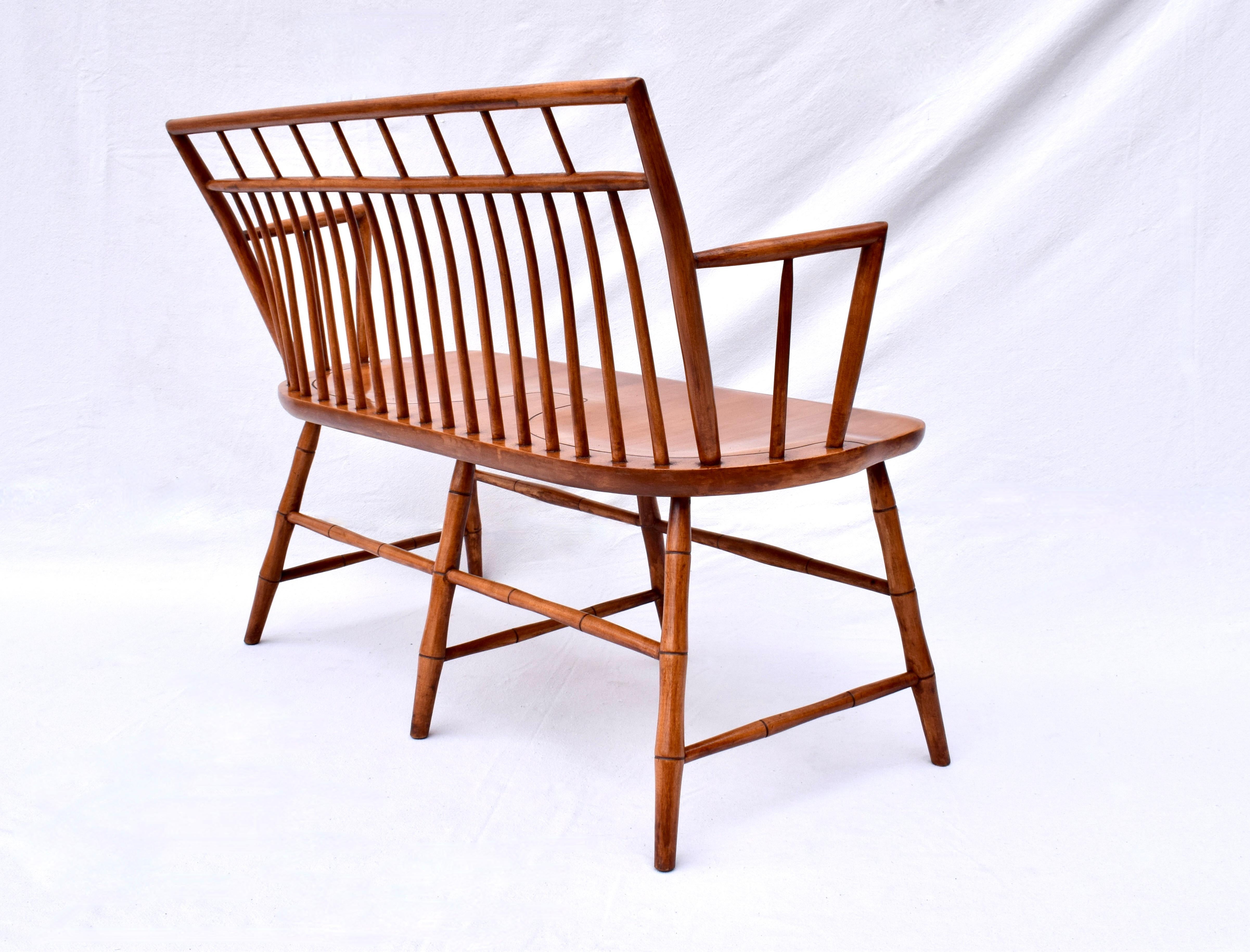 Vintage Birdcage Windsor Bench Settee 2