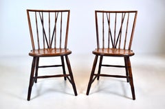 Vintage Birdcage Windsor Chairs, Pair
