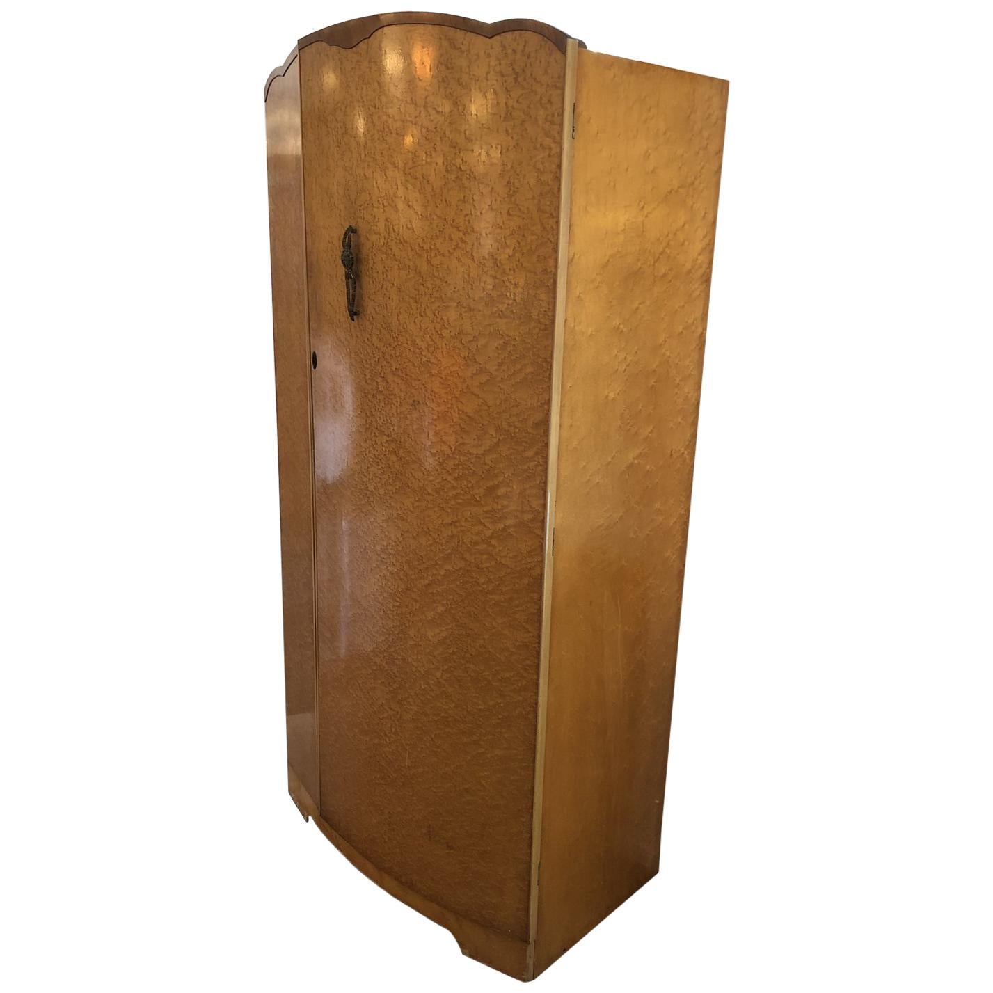 Vintage Birdseye Maple Armoire For Sale